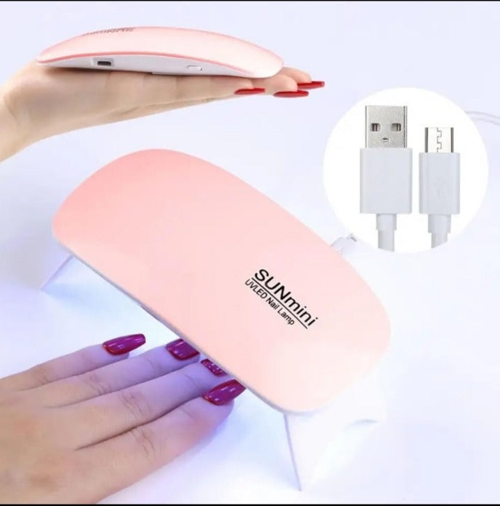 UV LED Nail Lamp 6W - Mini Portable Nail Dryer with Timer for Professional & Home Use