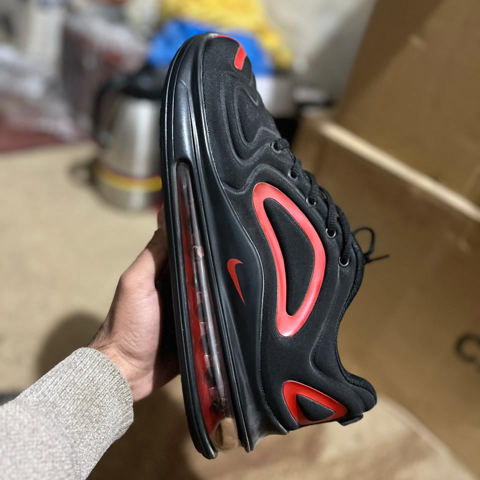Nike Air Max 720 Sneakers - Black & Red Premium Sports Shoes for Men
